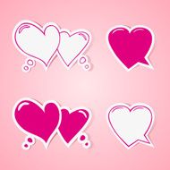 Heart shaped speech bubbles set N2