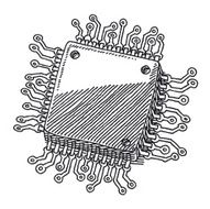 Micro Computer Chip Drawing