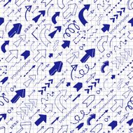 Seamless background of hand drawn arrows N21