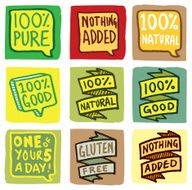 Food nutrition icon blocks
