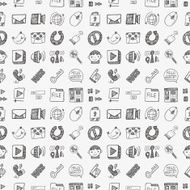 doodle internet web seamless pattern N17