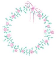 vector floral frame border in wreath shape