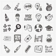 doodle back to school icon set N3