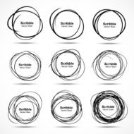 Set of 9 Hand Drawn Scribble Circles N2