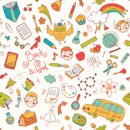 Back to school Vector seamless pattern N4