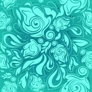 floral seamless pattern turquoise abstract background