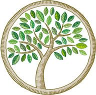 Round tree doodle illustration