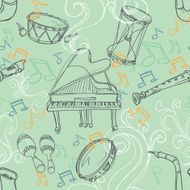 Seamless background - Musical instrument