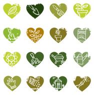 Heart shaped gardening icons