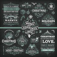 Hand Drawn Blackboard Christmas Labels &amp; Badges N6