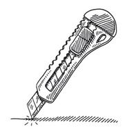 Box Cutter Knife Tool Drawing