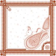Peacock Frame Doodle