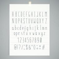 White Paper Adhesive Tape Gray Wall Condensed Handwriting Alphabet