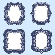 Vintage Ornate frames in navy blue