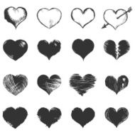 Vector Set of Sketch Hearts N9