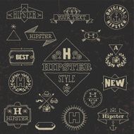 Vintage hipster hand drawn design elements set 6 Vector illustration