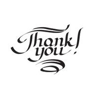 Thank you hand-drawn lettering N9