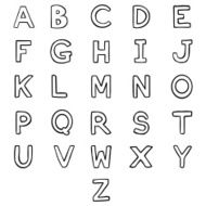 Vector Set of Letters Alphabet ABC N9