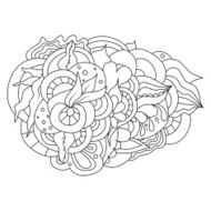 Hand drawn floral doodle design element