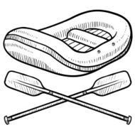 Whitewater rafting sketch