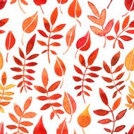 vector seamless pattern with red leaves N2