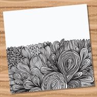 Card with hand drawn abstract doodles