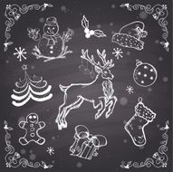 Hand-drawn sketchy christmas elements