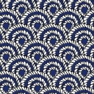 Hand drawn twisted ropes seamless pattern on blue background