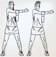 Stretching exercises sketch illustration N2