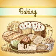 Baking pastry background template