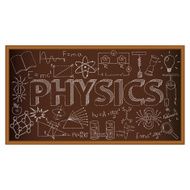 School board doodle with physics symbols Vector illustration