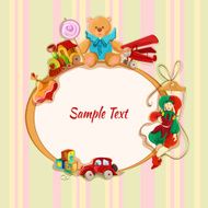 Toys colored drawn framed postcard N2
