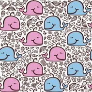 love doodle whales pattern
