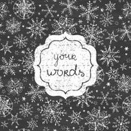 chalkboard snowflakes black and white frame seamless pattern background
