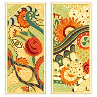 Vector hand drawn ethnic pattern card set