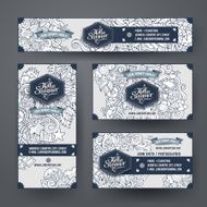 Corporate Identity templates set with doodles summer N5