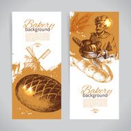 Set of bakery sketch banners N4