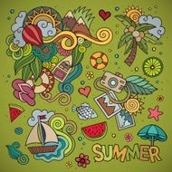 Summer and vacation vector symbols objects N6