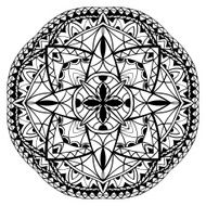 Medieval black and white mandala