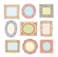 Set of old picture frames hand drawn vector illustration N6