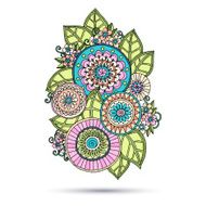 Henna Paisley Mehndi Doodles Abstract Floral Vector Illustration Design Element N5