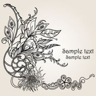 Floral hand drawn zentangle - vector illustration