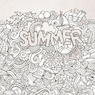 Summer hand lettering and doodles elements N24