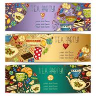 Banner templates vector collection Tea party N3