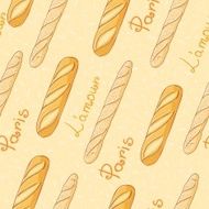 Bakery seamless pattern with baguette
