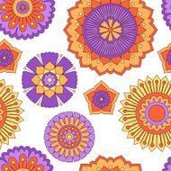 Seamless doodle flowers pattern N2