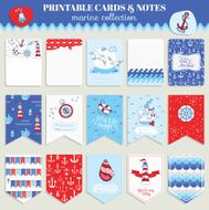 Nautical Sea Card Set - for scrapbook wedding party design N2