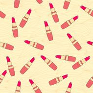 Seamless pattern composed of lipstick
