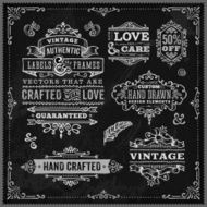 Hand Drawn Chalk Vintage Label Set