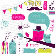 Cute scrapbook elements sticky notes